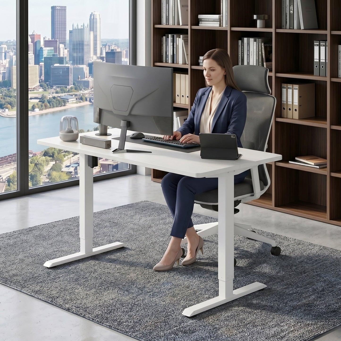 Advwin 120x60cm Electric Standing Desk Height Adjustable