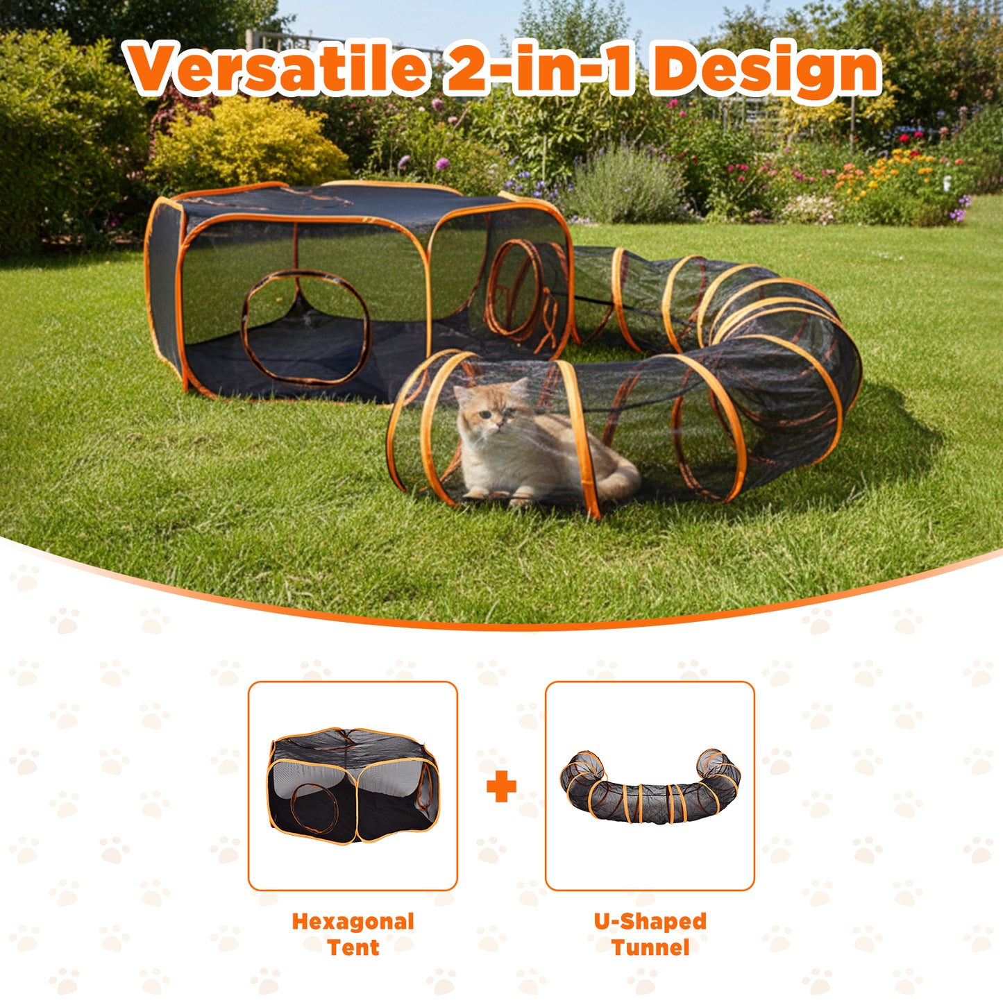 Advwin Outdoor Cat Enclosures Playground with Storage Bag