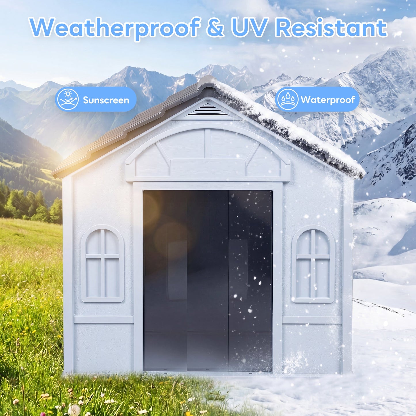Advwin Small Weatherproof Plastic Dog House