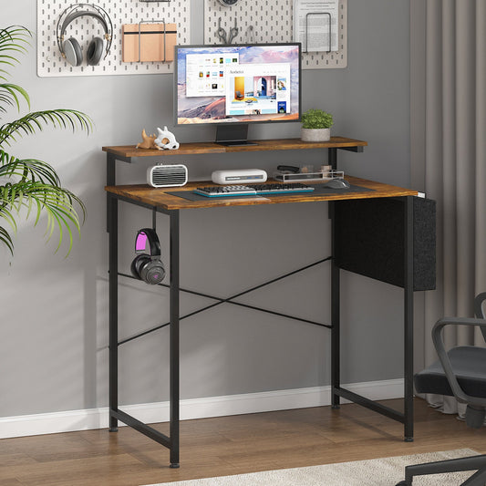Advwin 80cm Computer Desk w/ Adjustable Monitor Stand