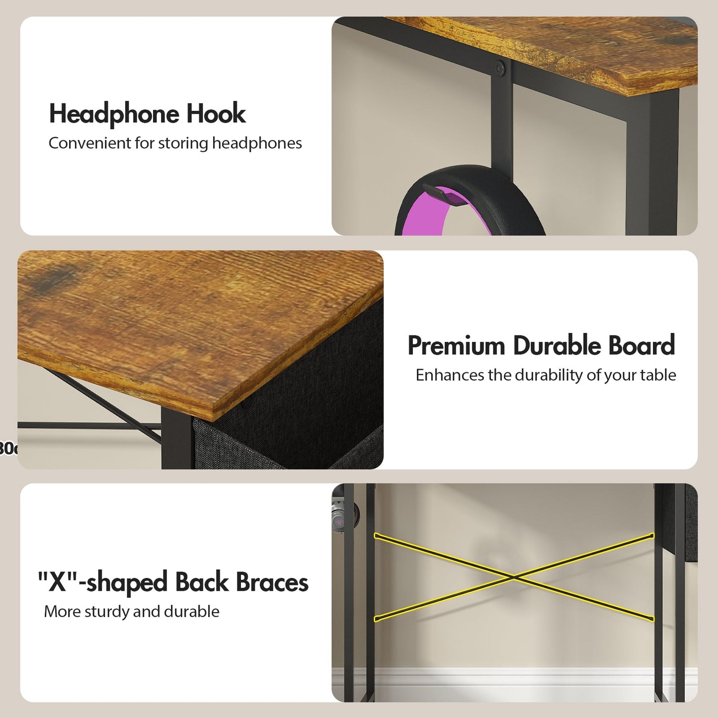 Advwin 80cm Computer Desk w/ Adjustable Monitor Stand