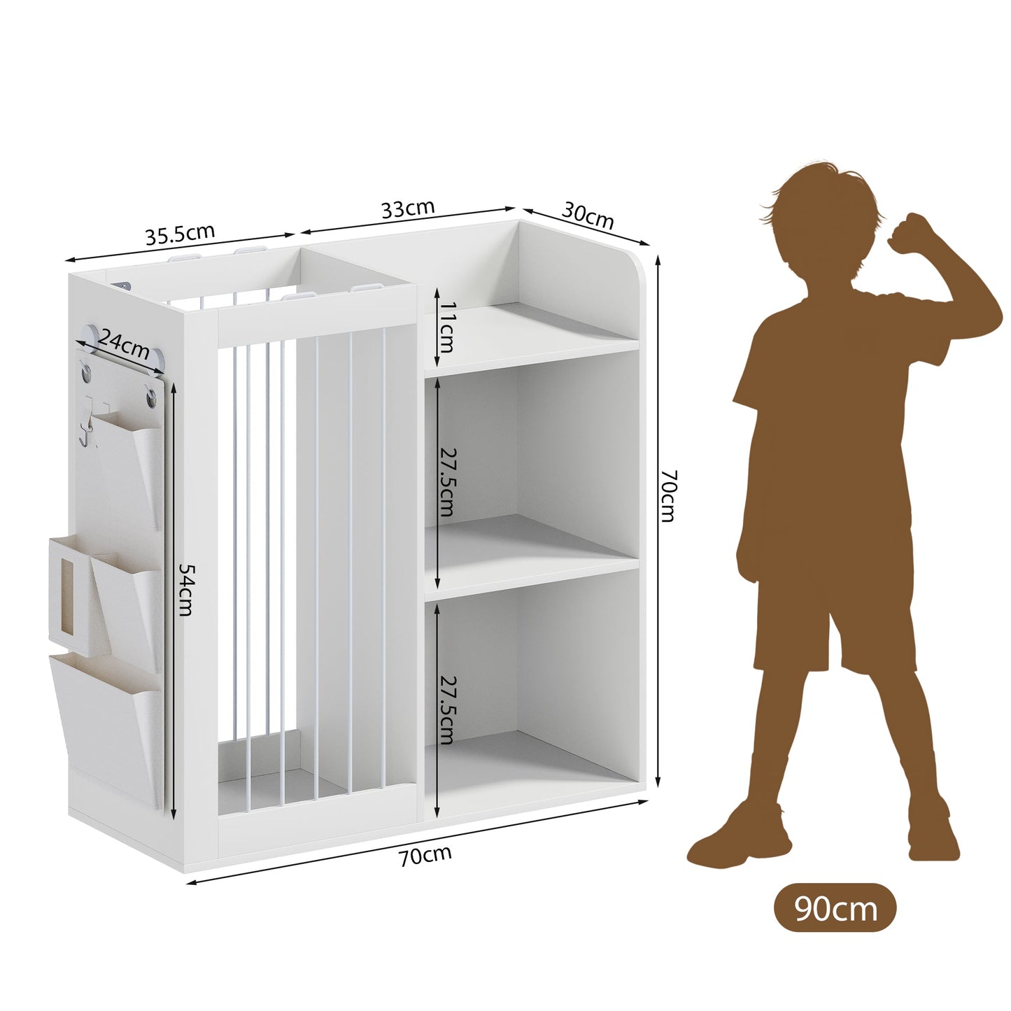 Advwin 3-Tier Kids Bookshelf & Toy Storage Organiser