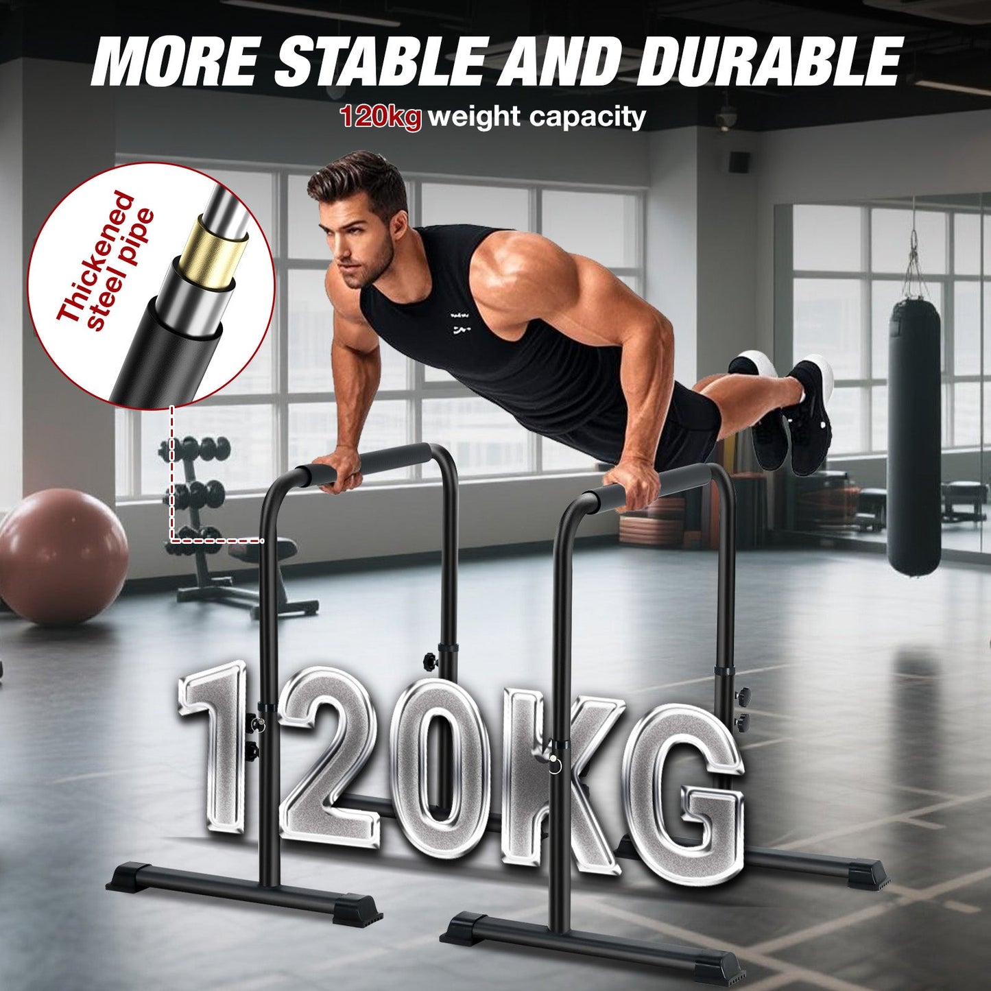 Advwin Adjustable Dip Bar Home Dip Station
