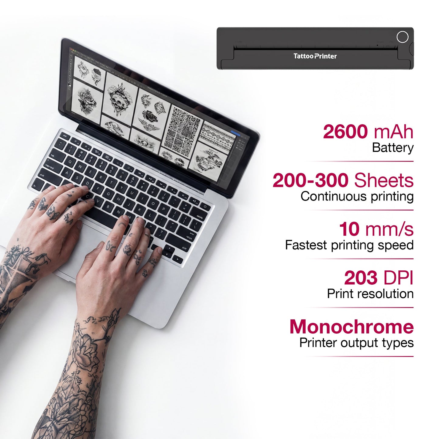 Advwin Wireless Thermal Tattoo Printer Machine