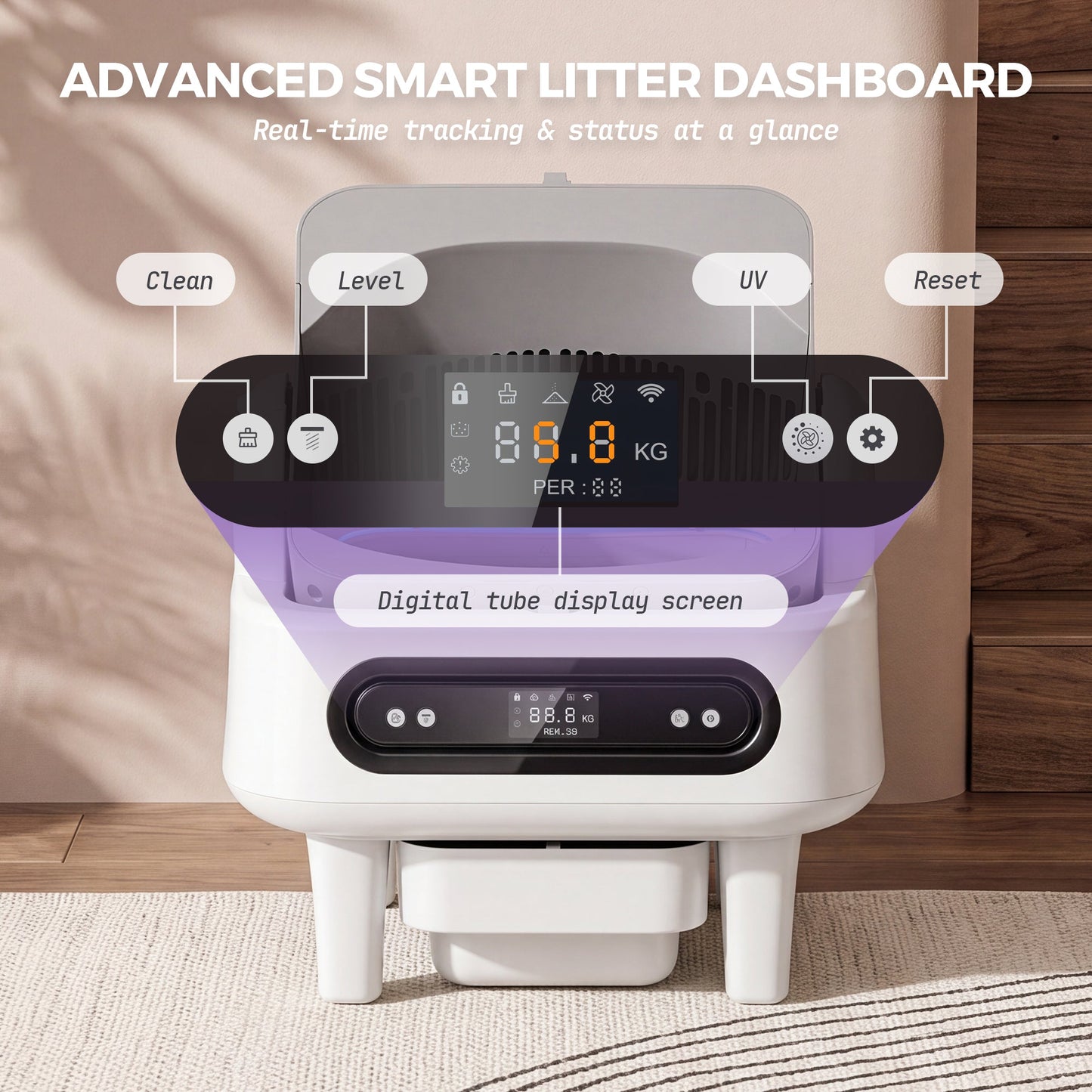 Advwin Self Cleaning Cat Litter Box with UV Sterilizer