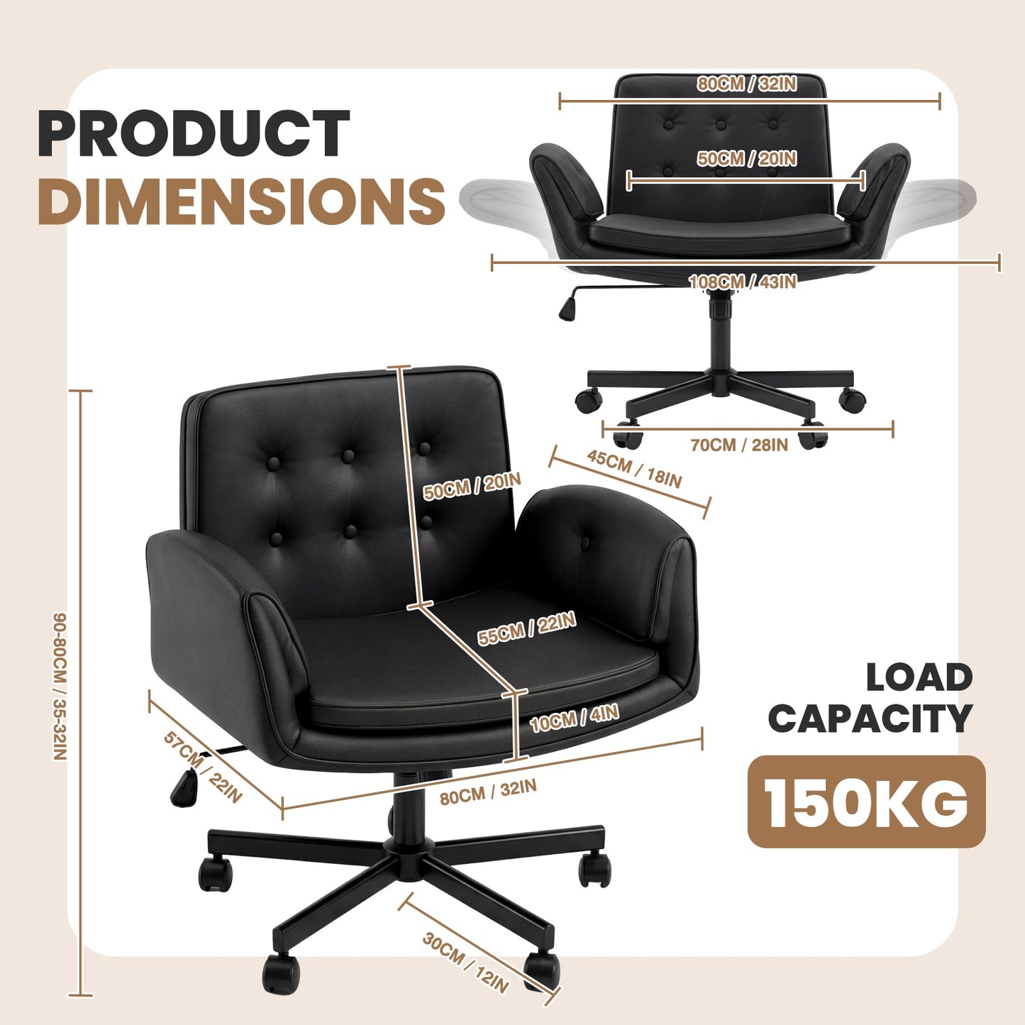 Advwin Ergonomic Swivel Office Armchair