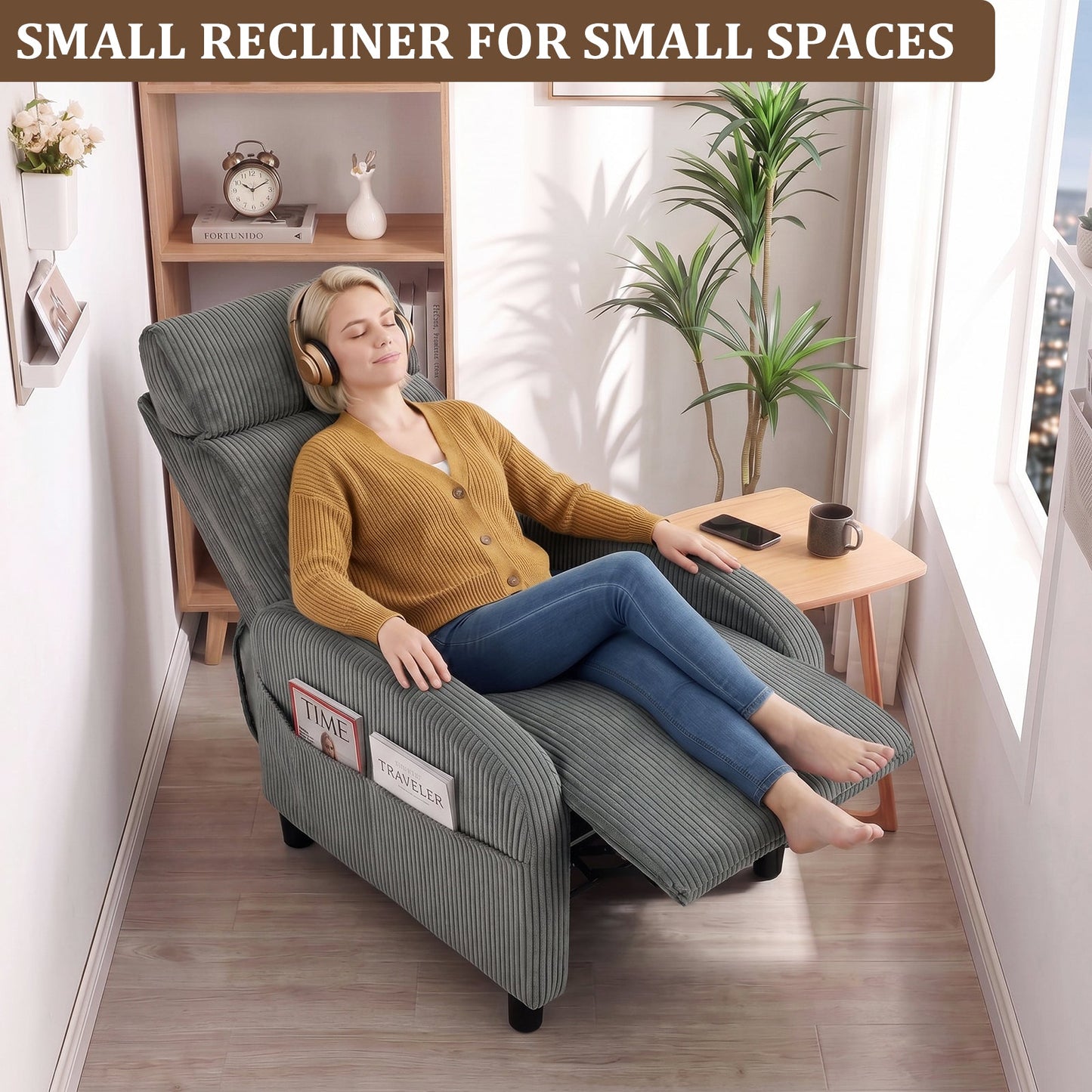 Advwin Recliner Chair with Adjustable Backrest & Footrest