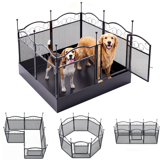 Advwin 8-Panel Metal Dog Playpen with Waterproof Bottom