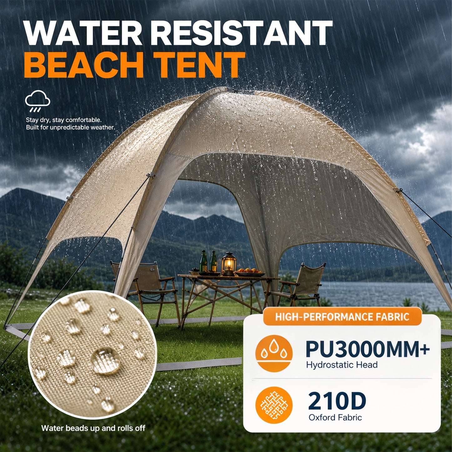 Advwin 8-10 Person Pop Up Beach Tent with Side Walls
