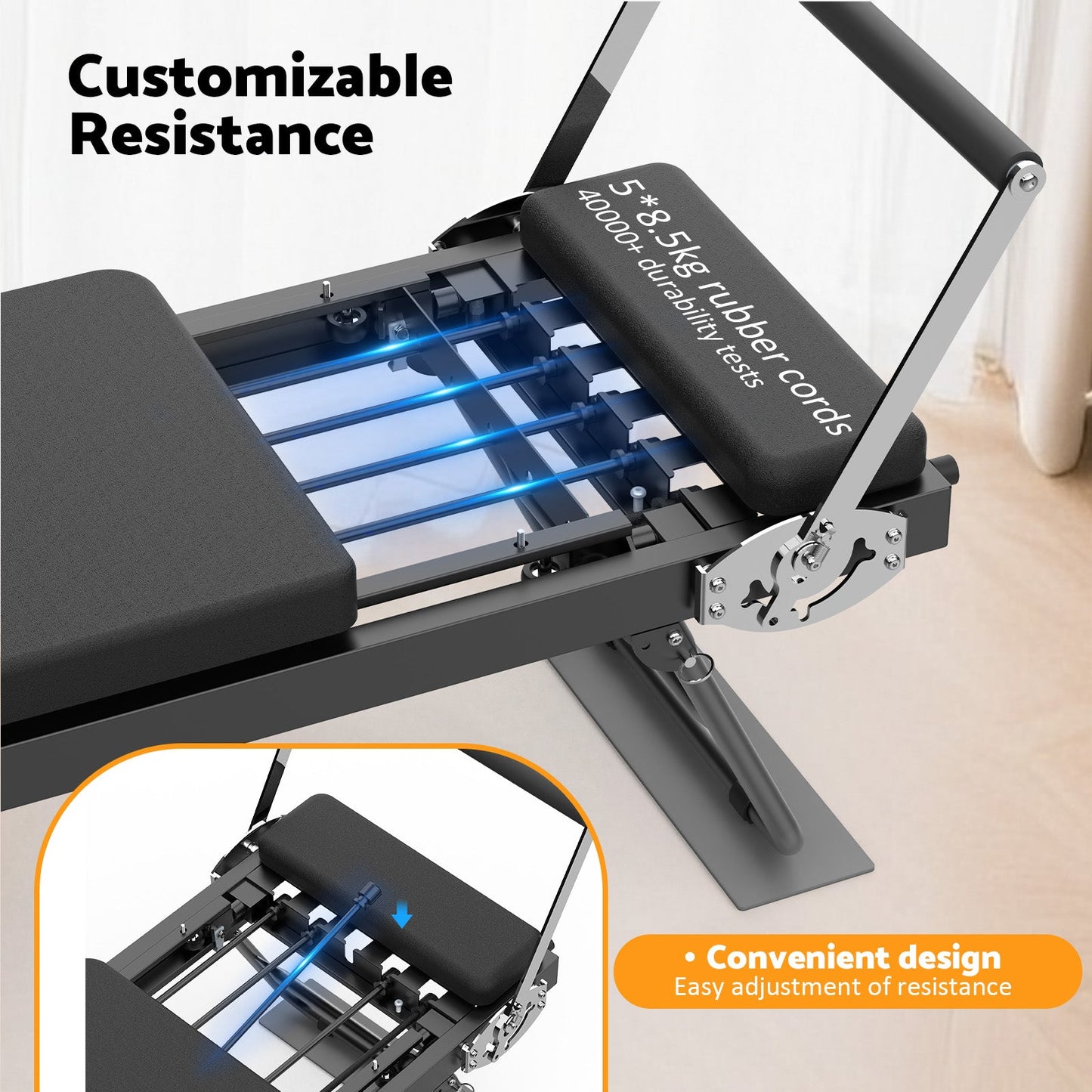 Advwin Foldable Pilates Reformer Machine with Wheels