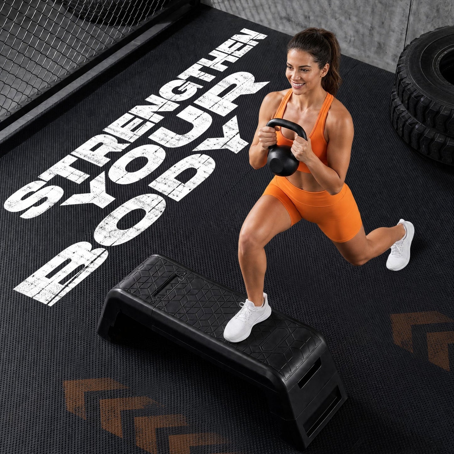 Advwin Adjustable Aerobic Step Workout Bench