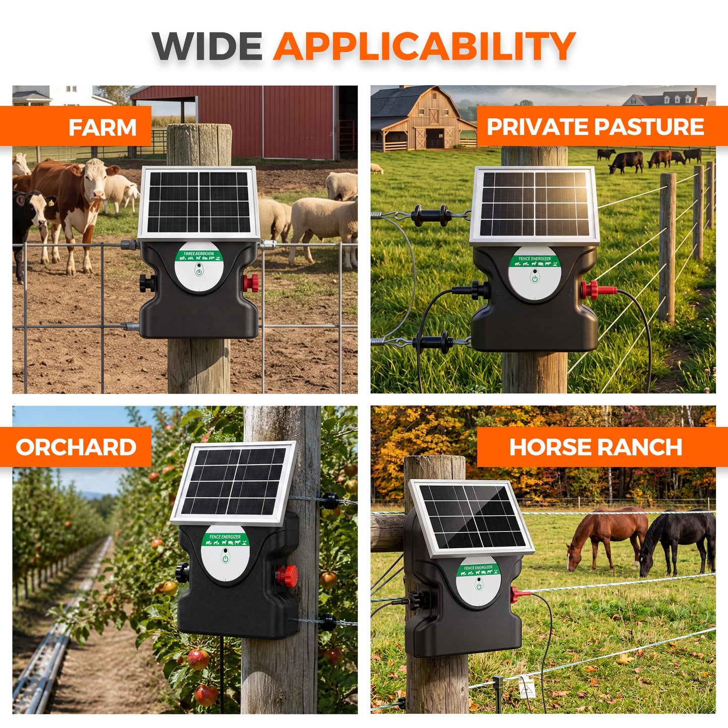 Advwin 15km Solar Electric Fence Energiser Charger