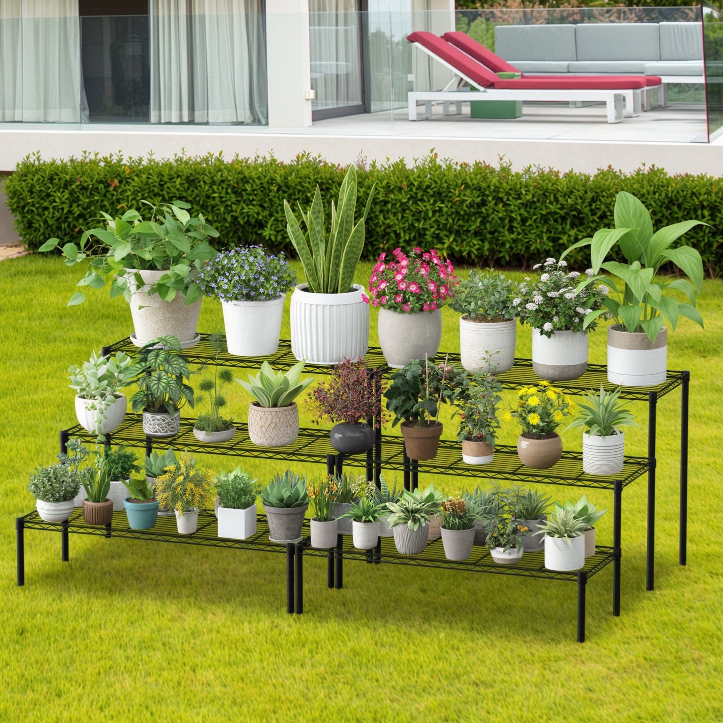 Advwin 3-Tier Plant Stand 2 Pack Indoor Outdoor Rack