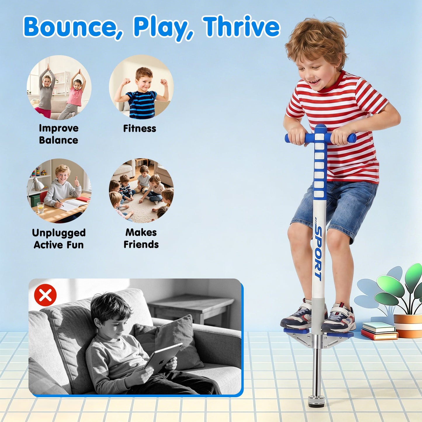 Advwin Kids Pogo Stick for Ages 5-9