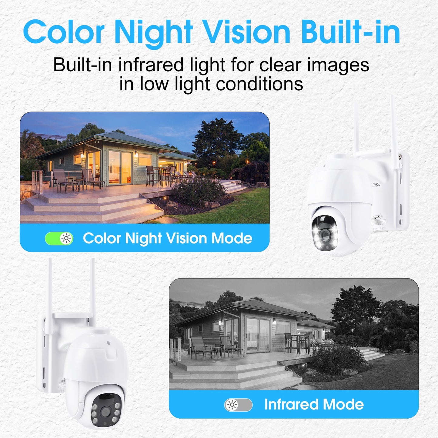 Advwin 2 PCS Solar Security Cameras Outdoor Wireless