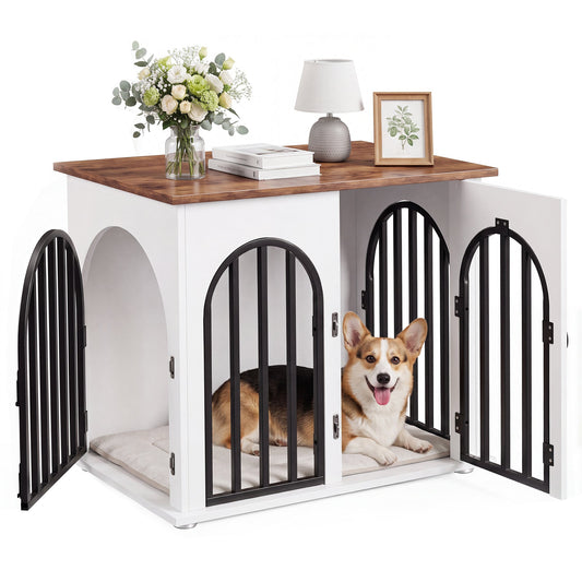 Advwin Dog Crate Furniture End Table with 3 Doors