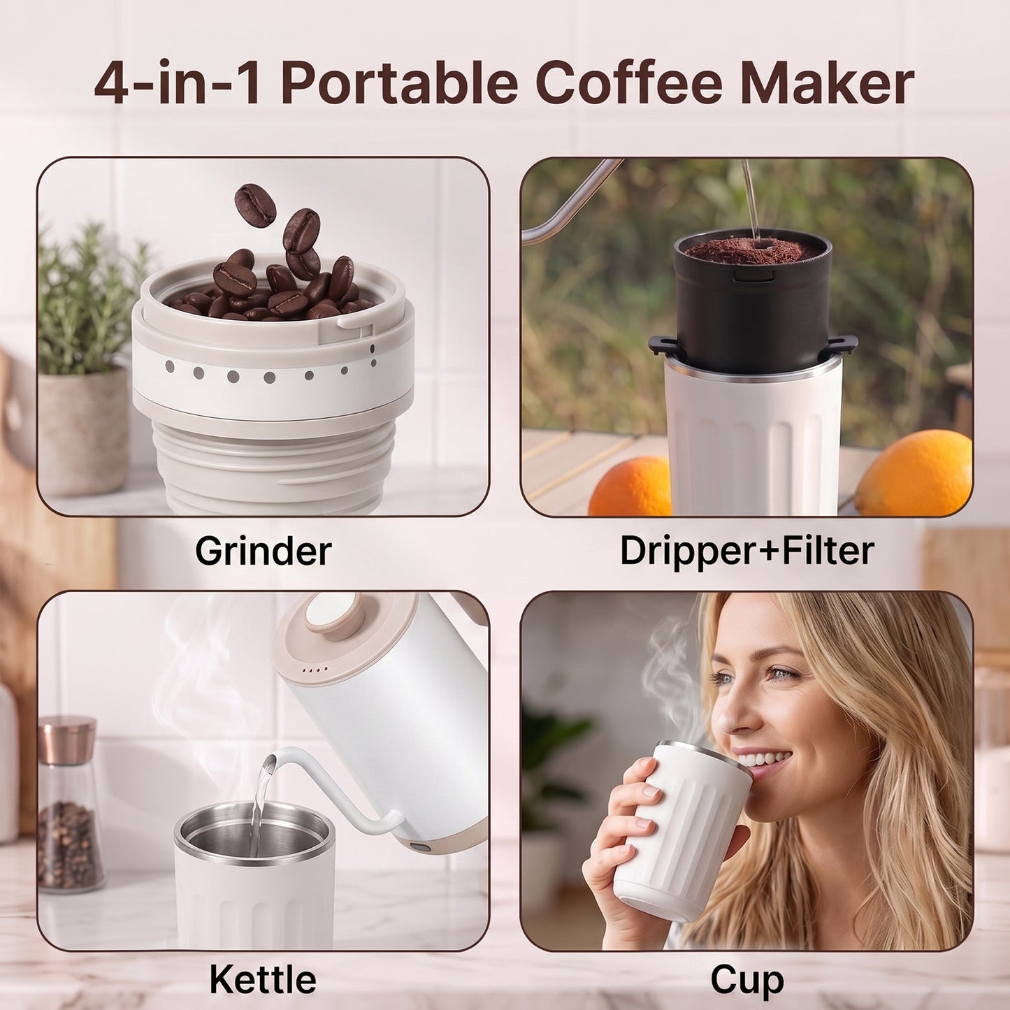 Advwin Portable Coffee Grinder & Drip Coffee Maker