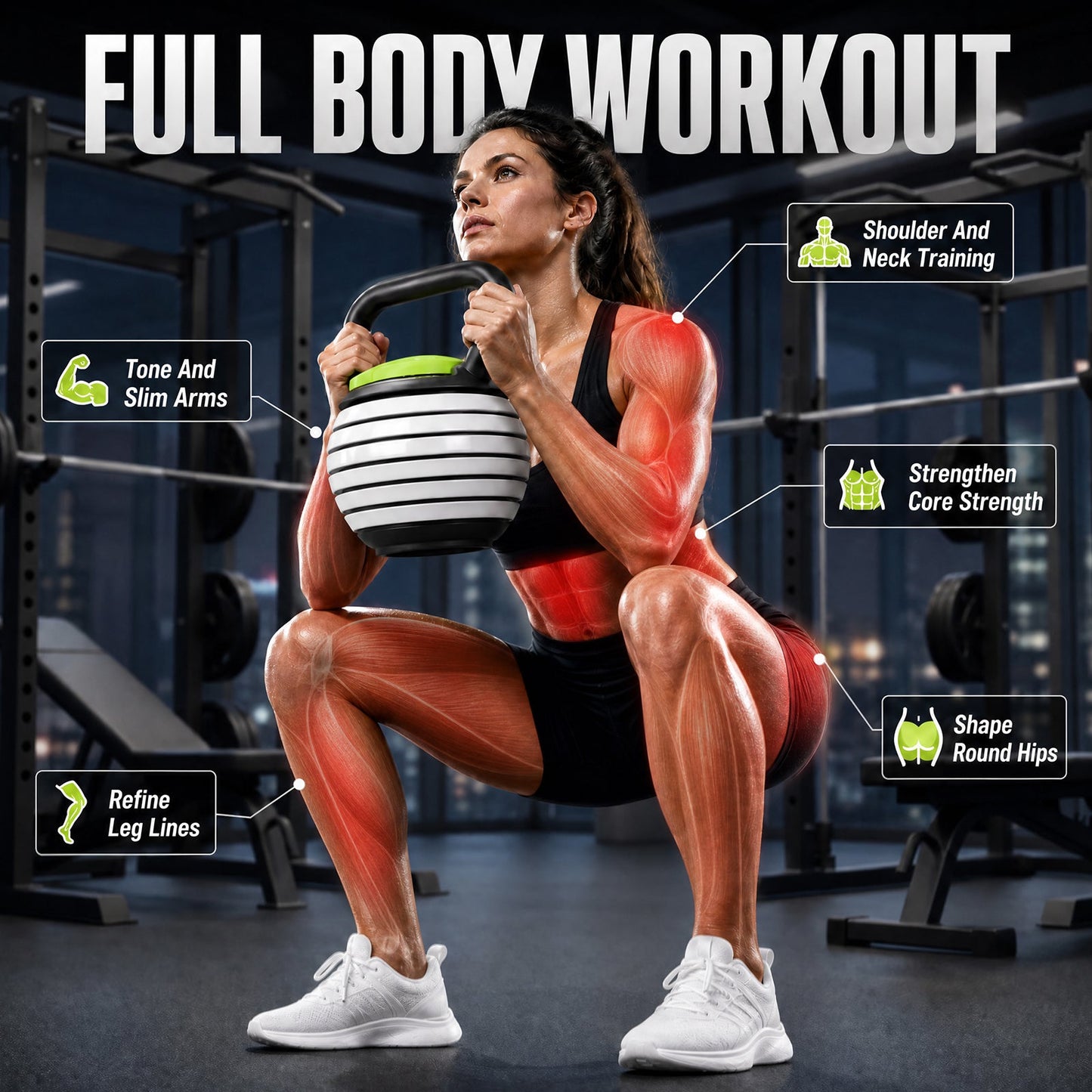 Advwin Adjustable Kettlebell Weight Set for Home Gym
