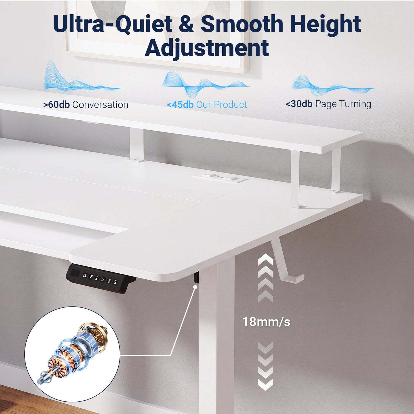 Advwin 120cm Electric Standing Desk w/ LED Light