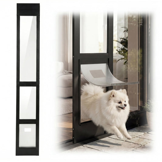 Advwin Aluminum Doggy Door Black Large