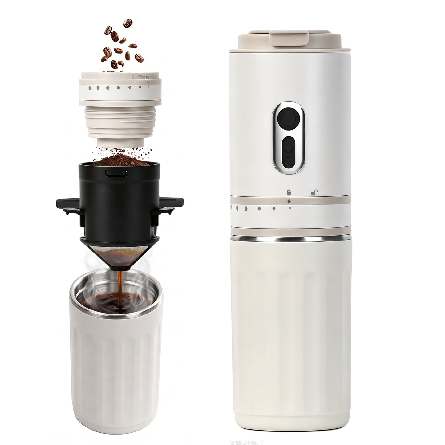 Advwin Portable Coffee Grinder & Drip Coffee Maker