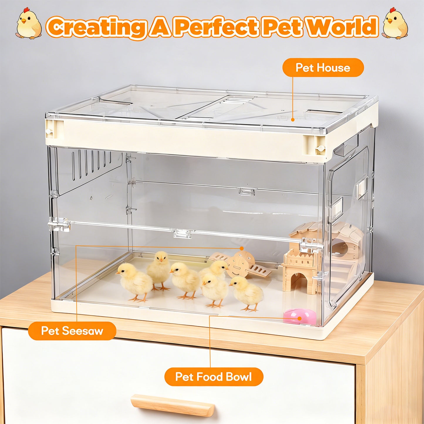 Advwin Foldable Hamster Cages with Side Door