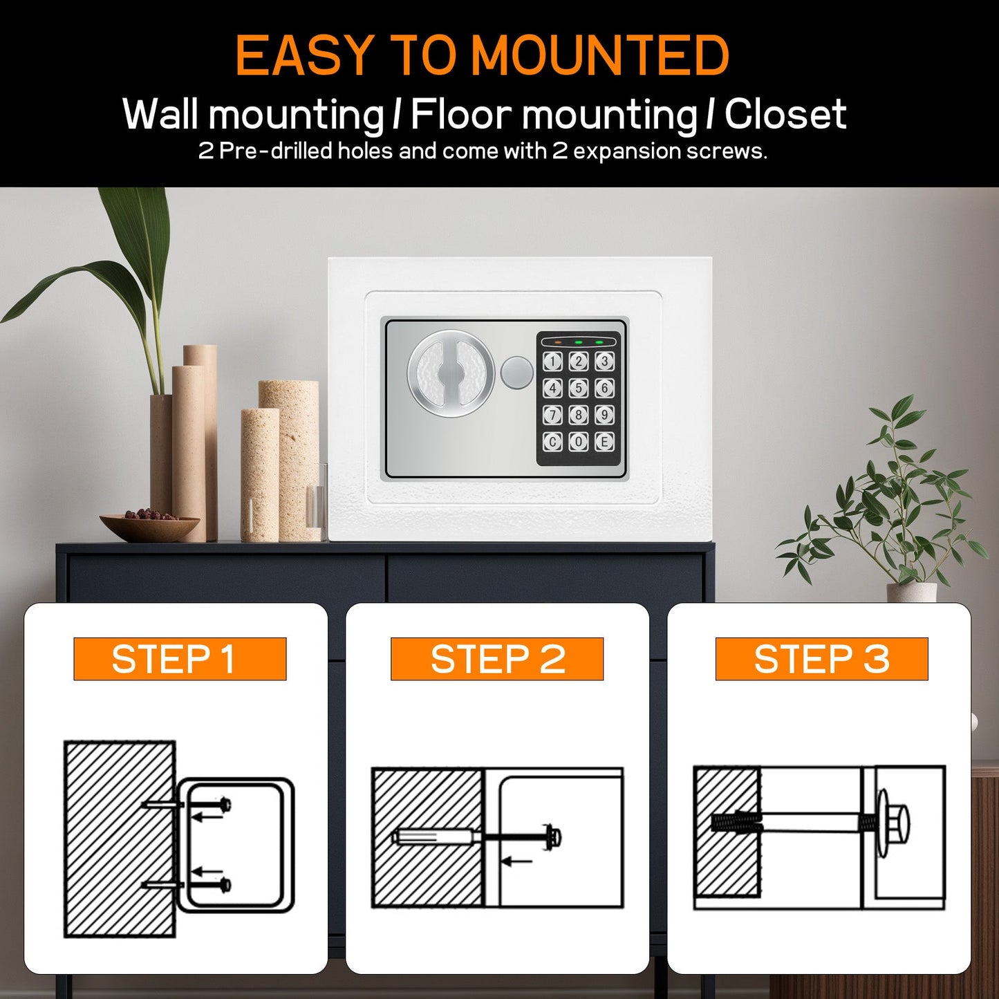 Advwin Digital Security Safe Box with Keypad 0.3ft3