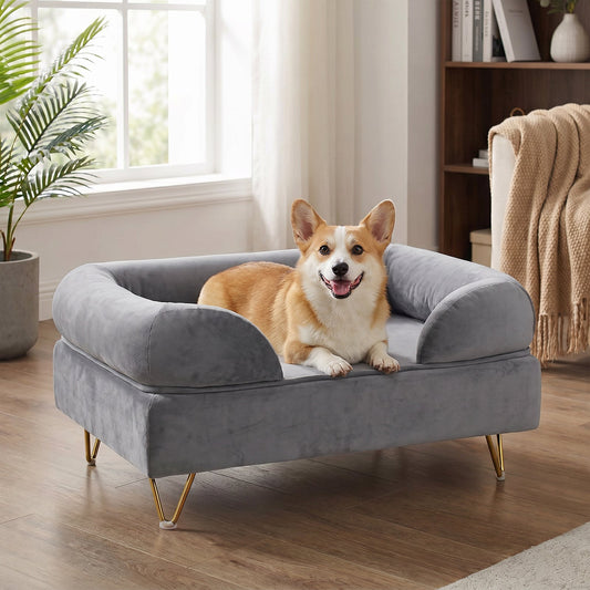 Advwin Elevated Dog Sofa Bed with Soft Velvet Cushion