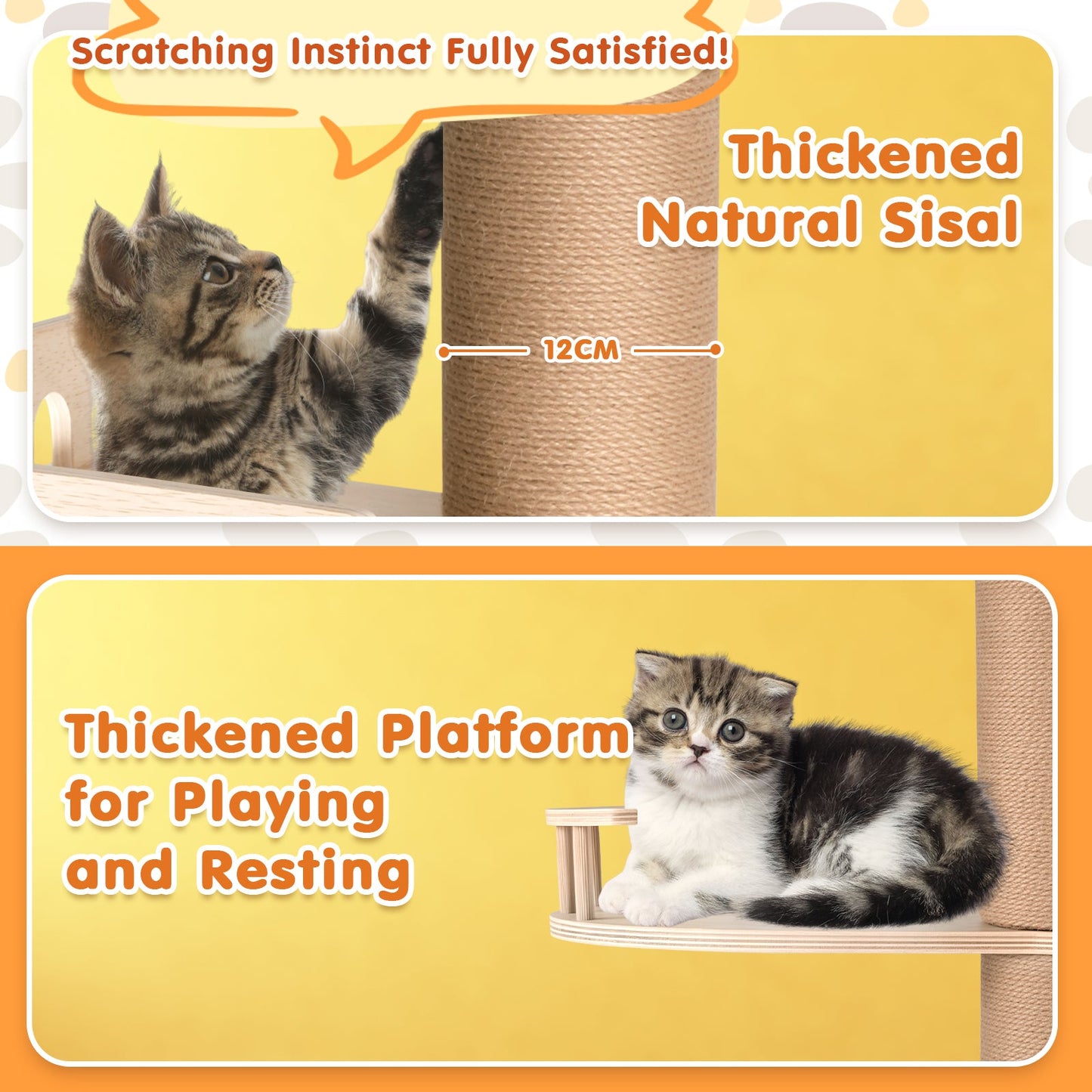 Advwin 5-Level Adjustable Cat Tree Tower 255¨C280cm