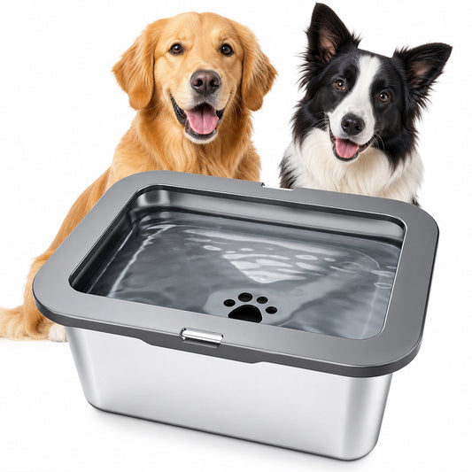 Advwin 7.5L Stainless Steel No-Spill Dog Water Bowl