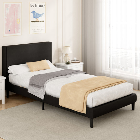 Advwin Single Bed Frame Upholstered Black Platform Base (Pre-Order)