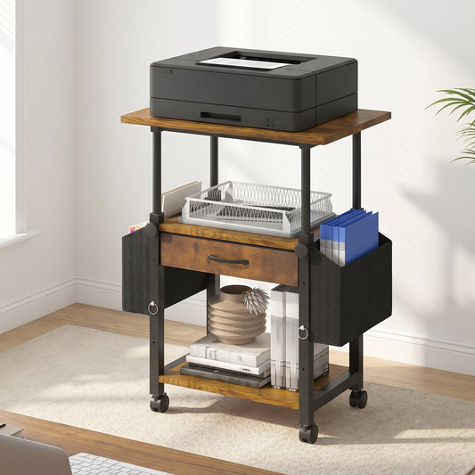 Advwin Height Adjustable Printer Stand with Wheels