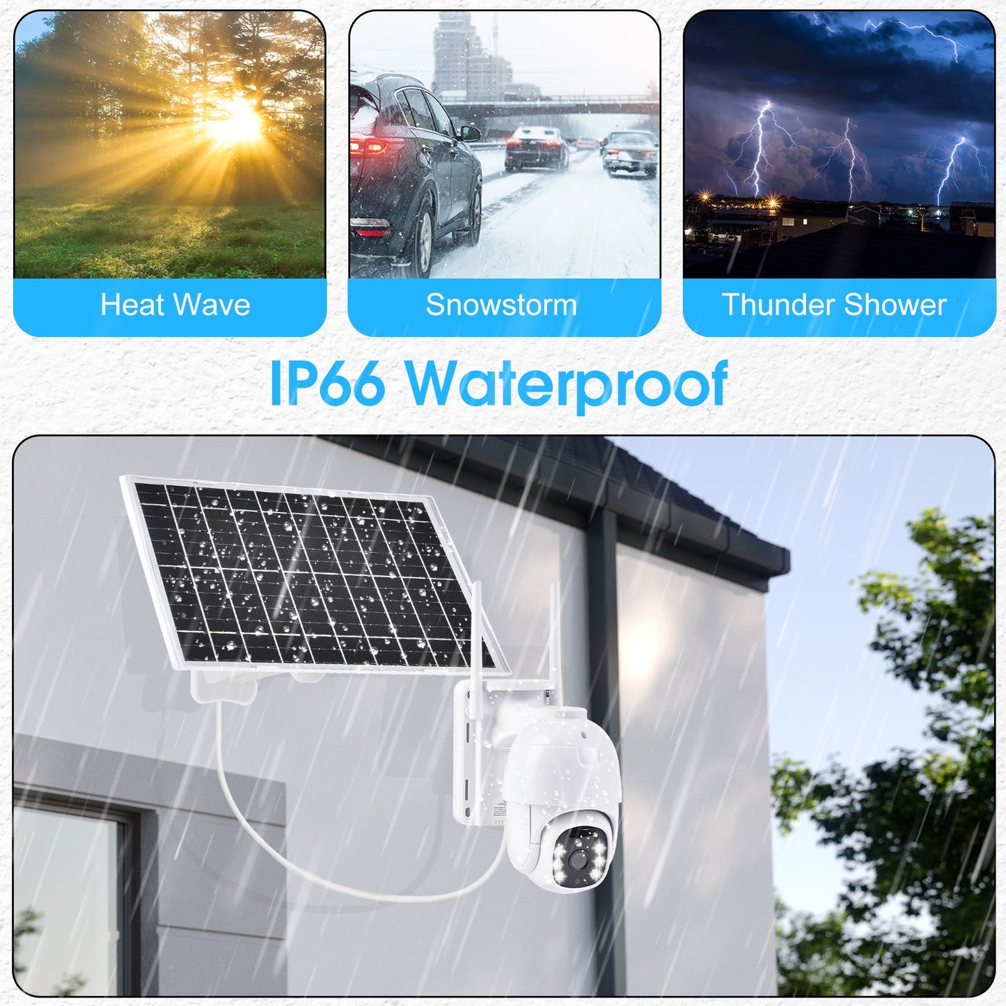 Advwin 2 PCS Solar Security Cameras Outdoor Wireless