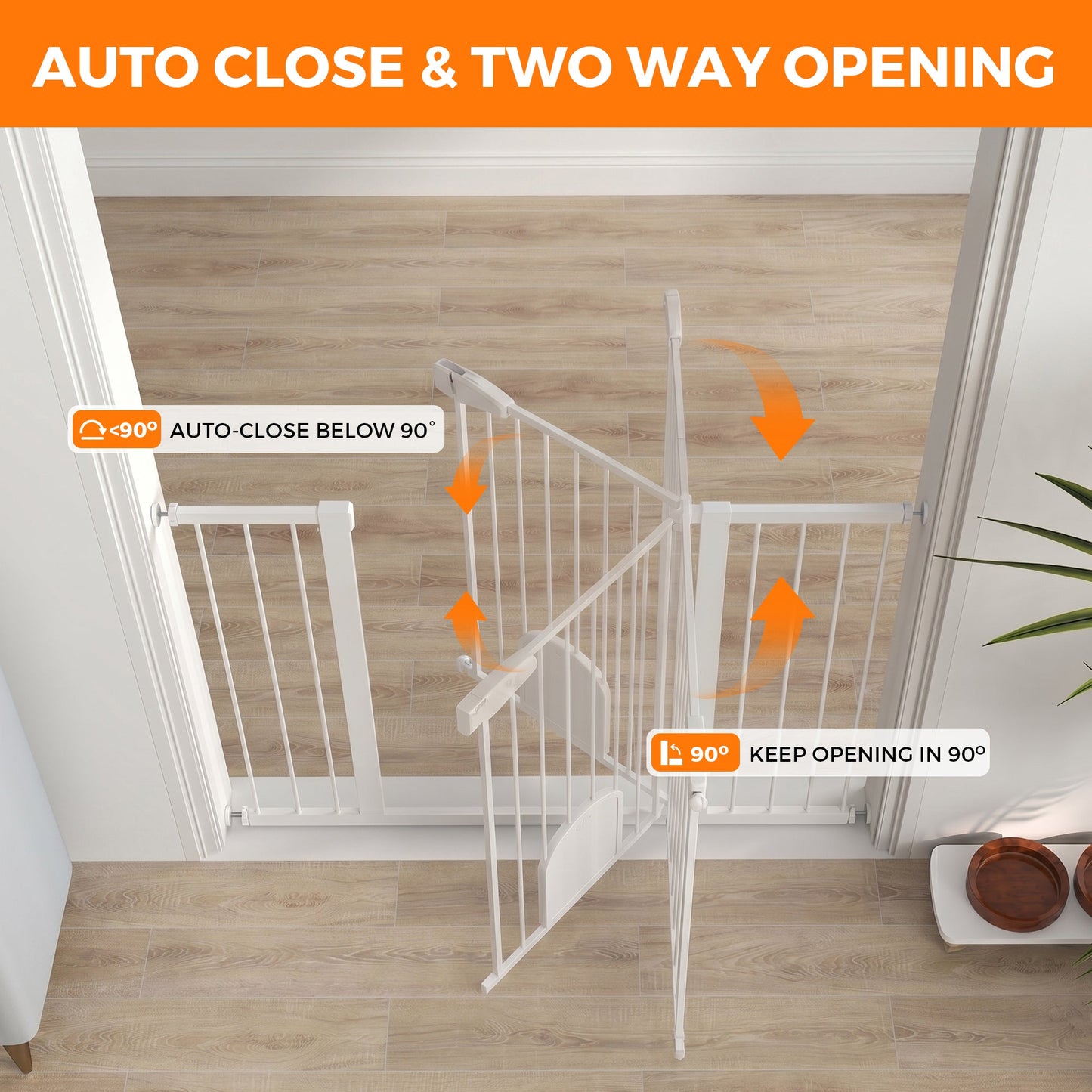 Advwin Metal Pet Safety Gate with Cat Door