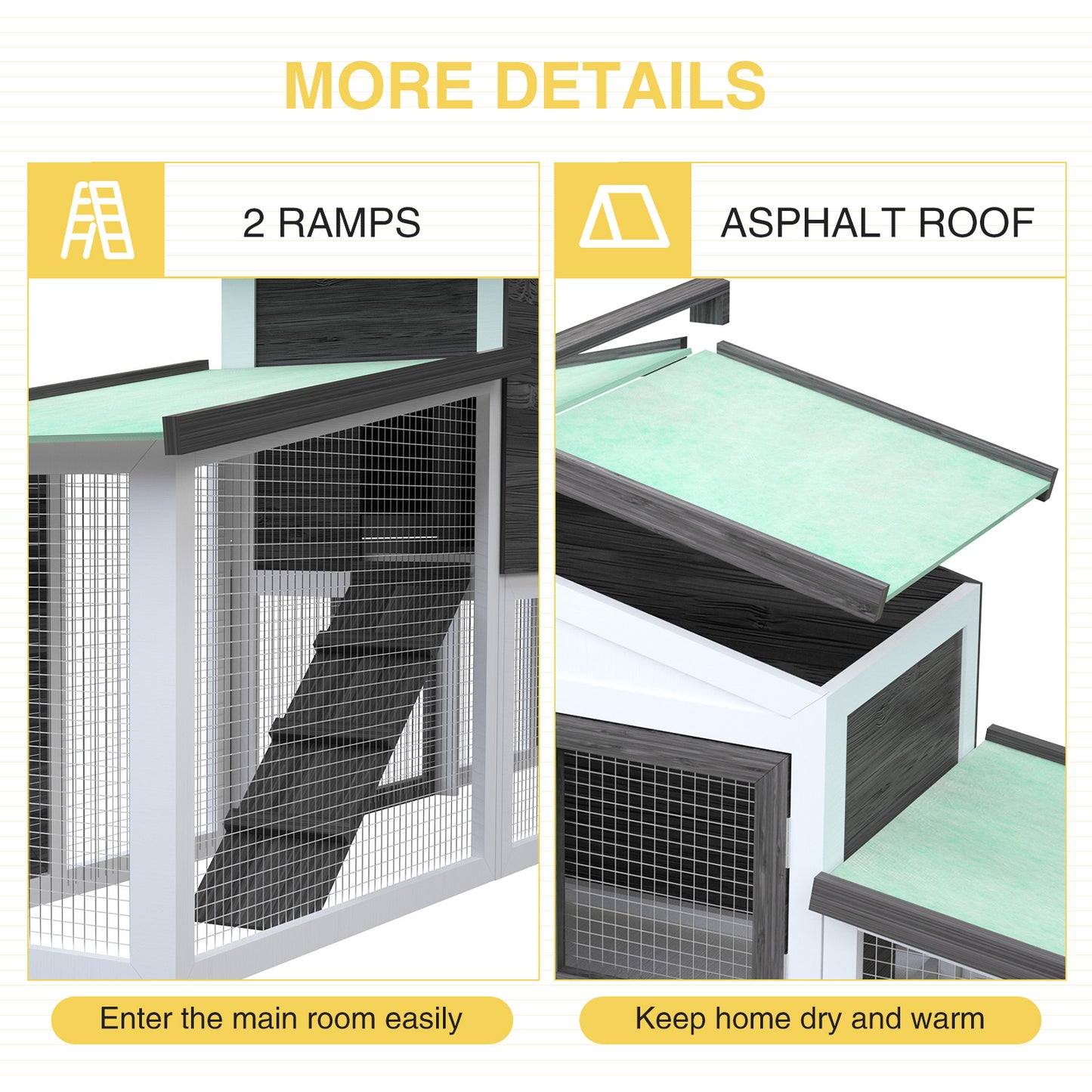 Advwin Rabbit Hutch Chicken Coop 2 Level