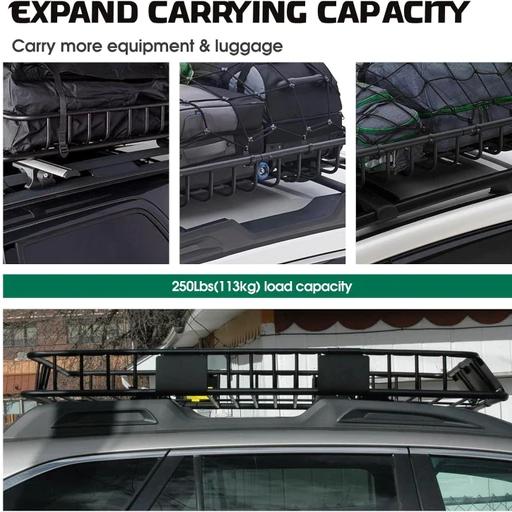 Advwin Roof Rack Basket with Cargo Net