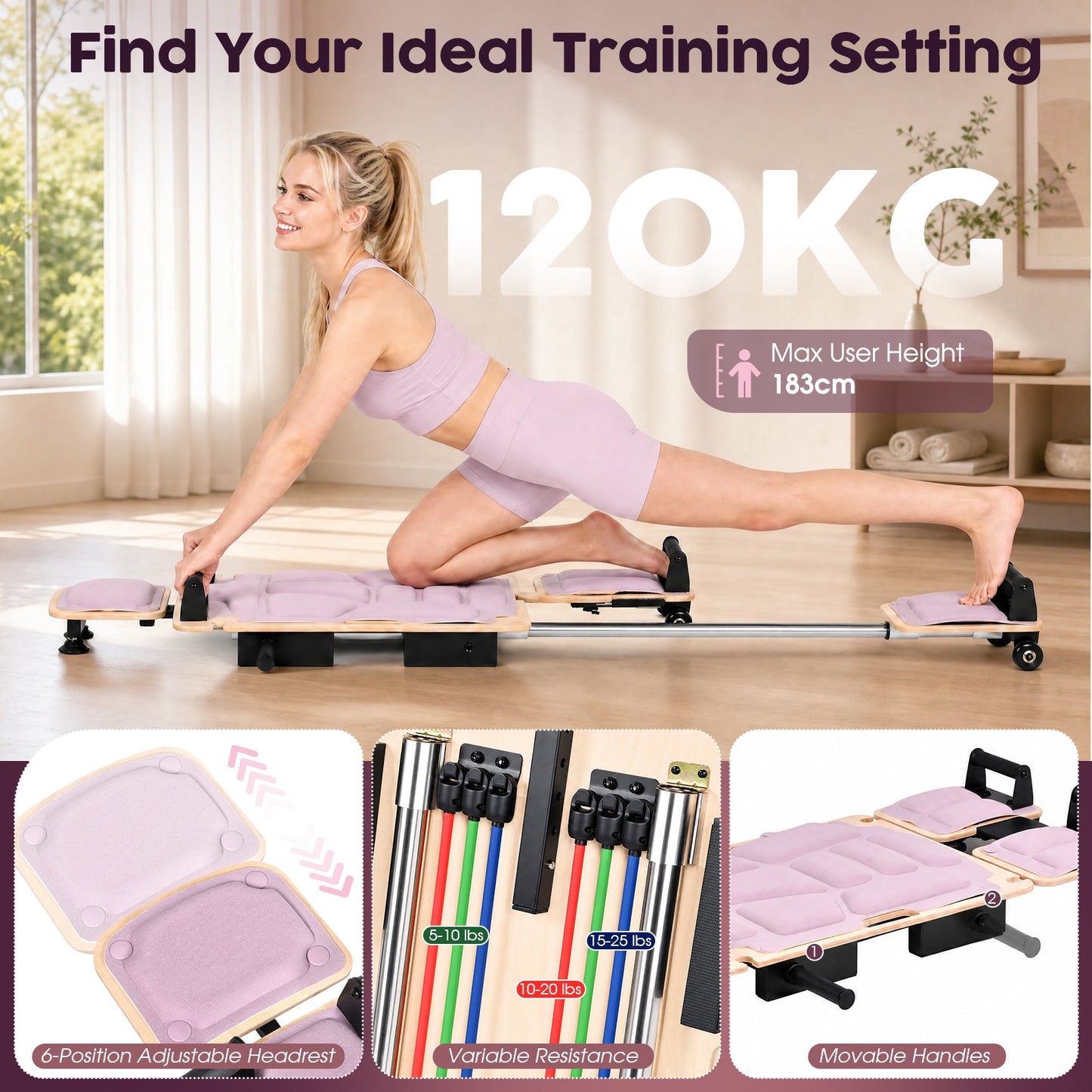 Advwin Pilates Reformer Board for Home Workout
