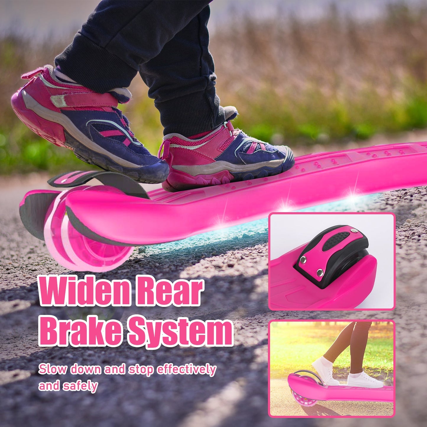Advwin Kids Scooter Folding Kick Scooter Pink