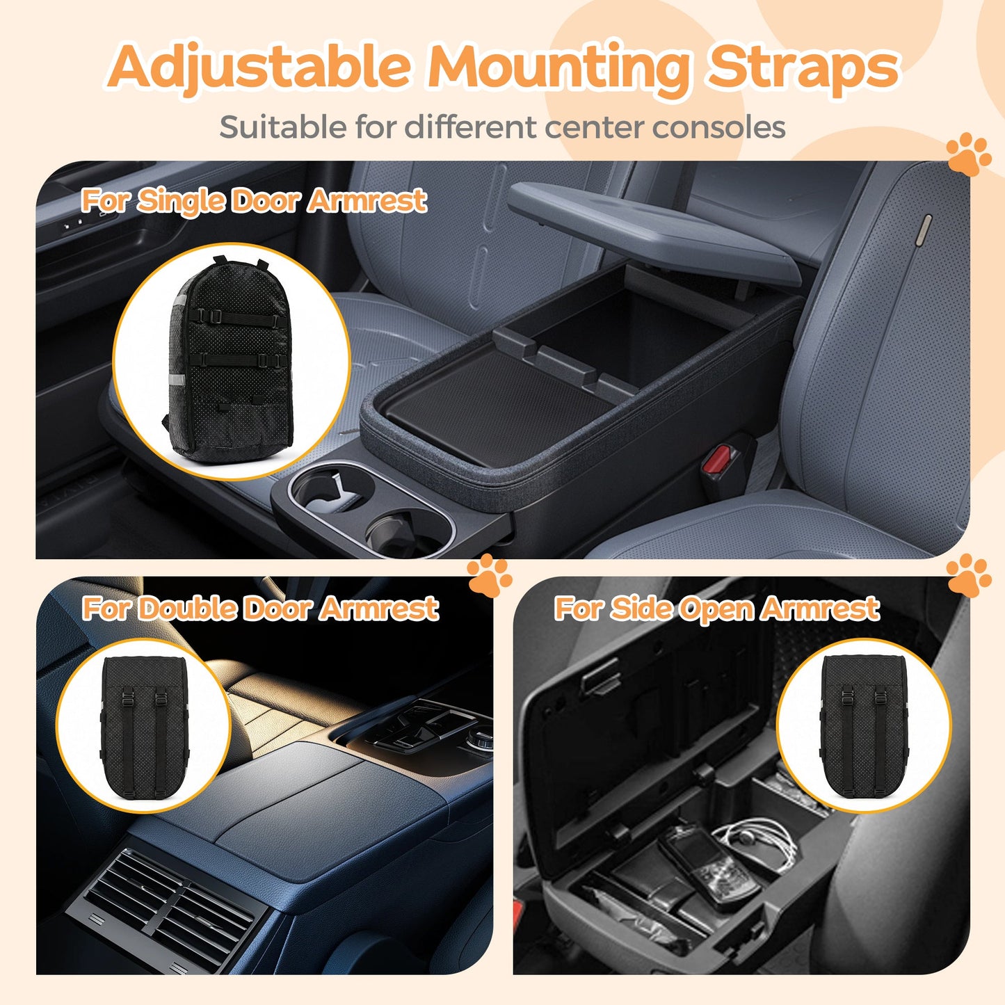 Advwin Dog Car Seat Center Console Armrest Booster Seat