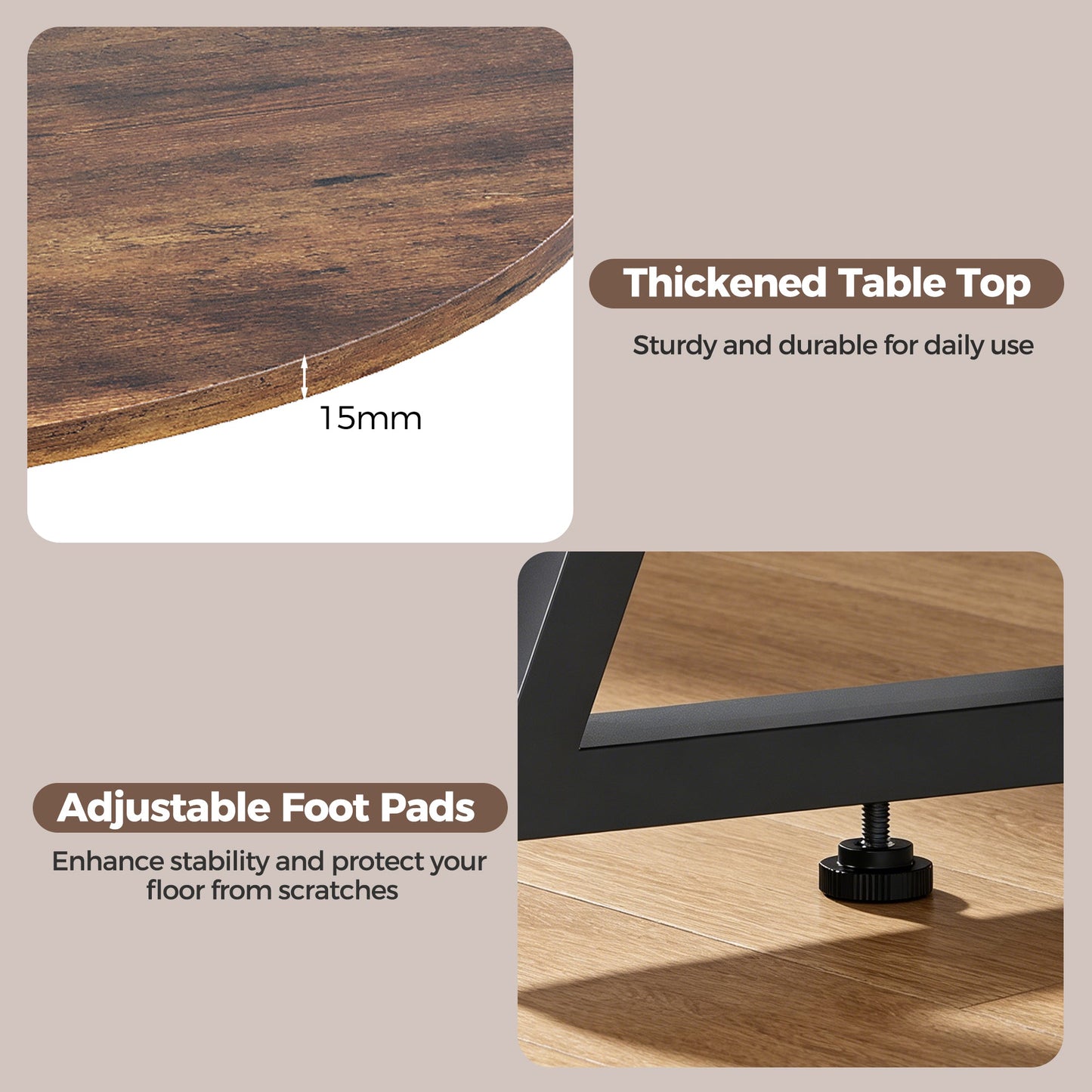 Advwin 107cm Round Dining Table 4-6 Seater