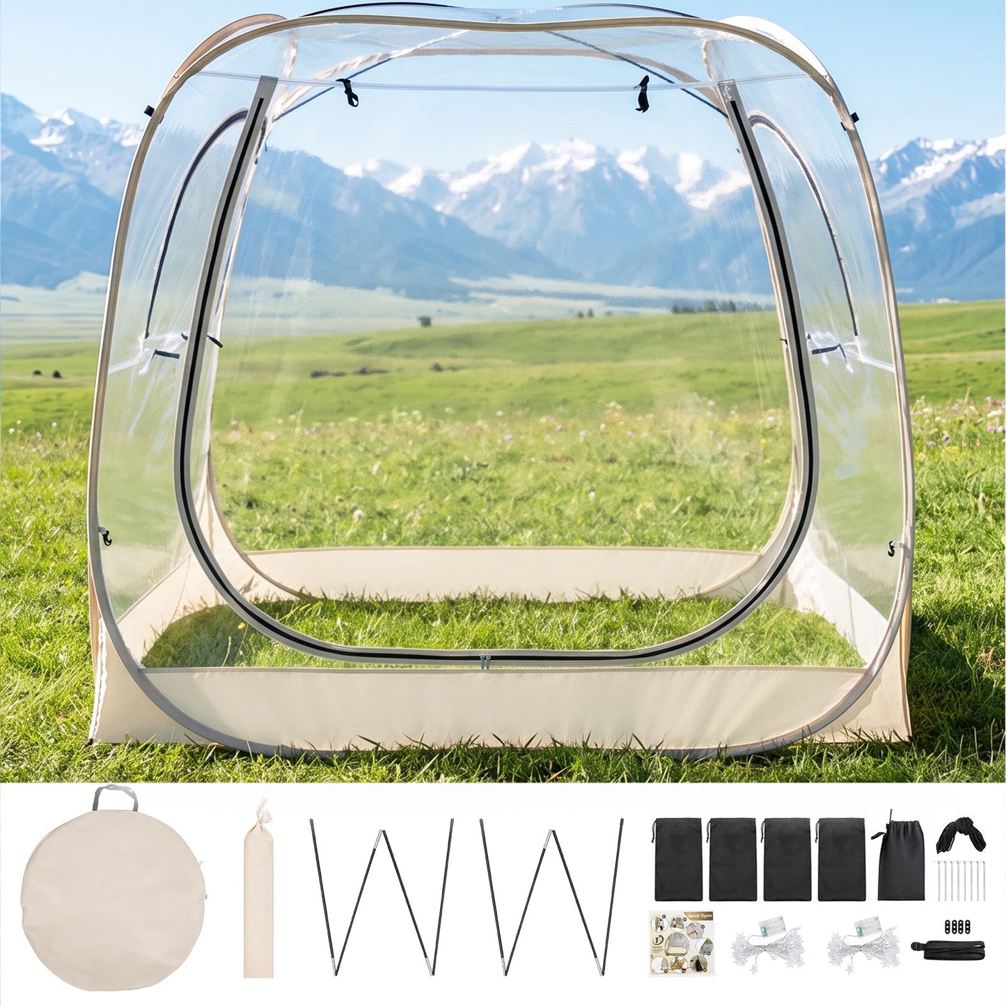 Advwin 2-5 Person Clear Bubble Dome Tent with Windows