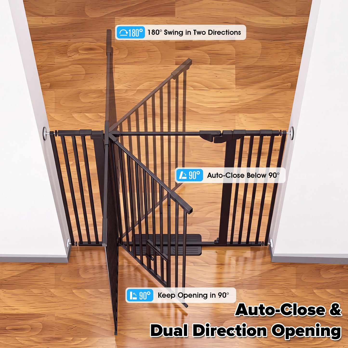 Advwin 150cm Extra Tall Pet Gate with Small Cat Door