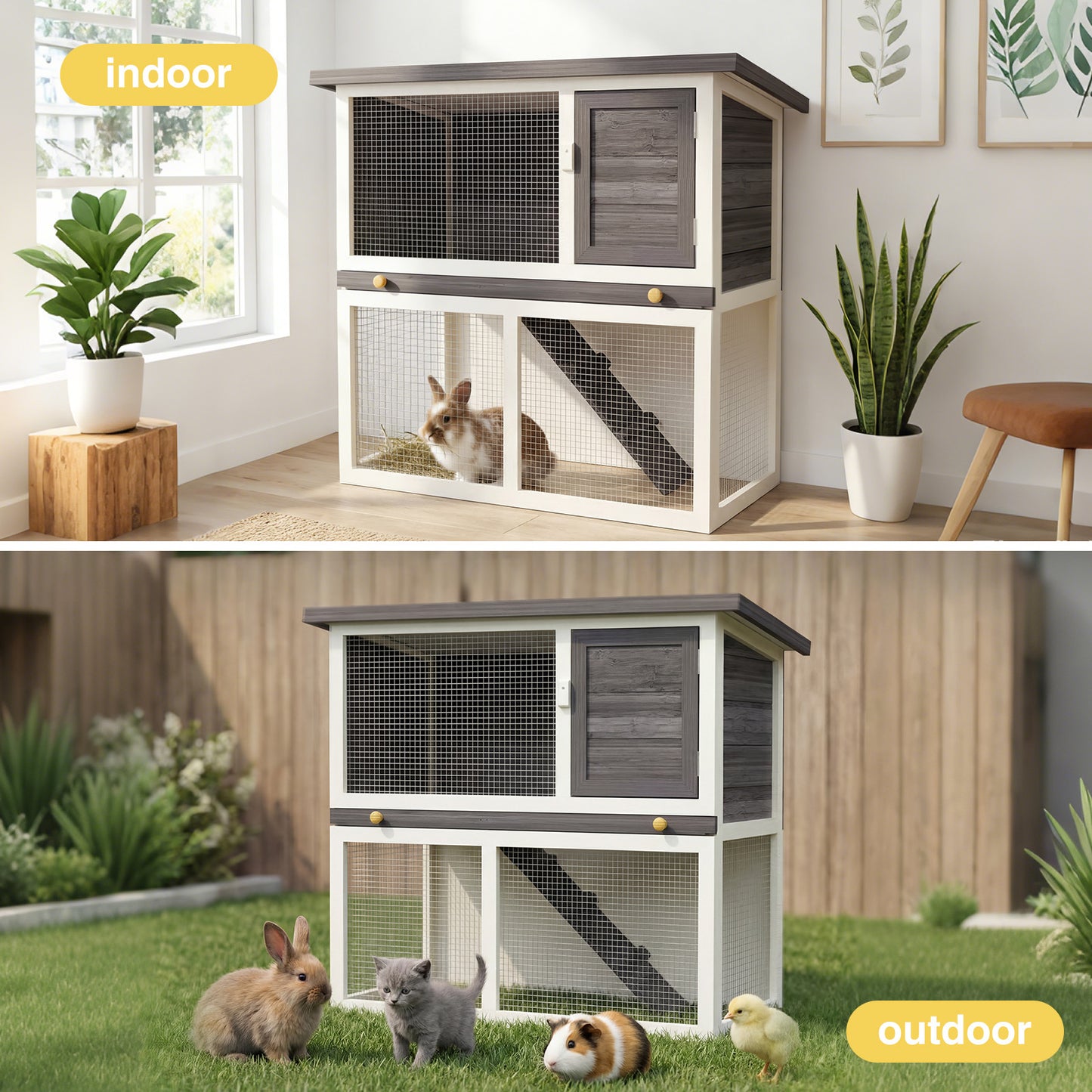 Advwin Wooden Pet Hutch Rabbit Cage House