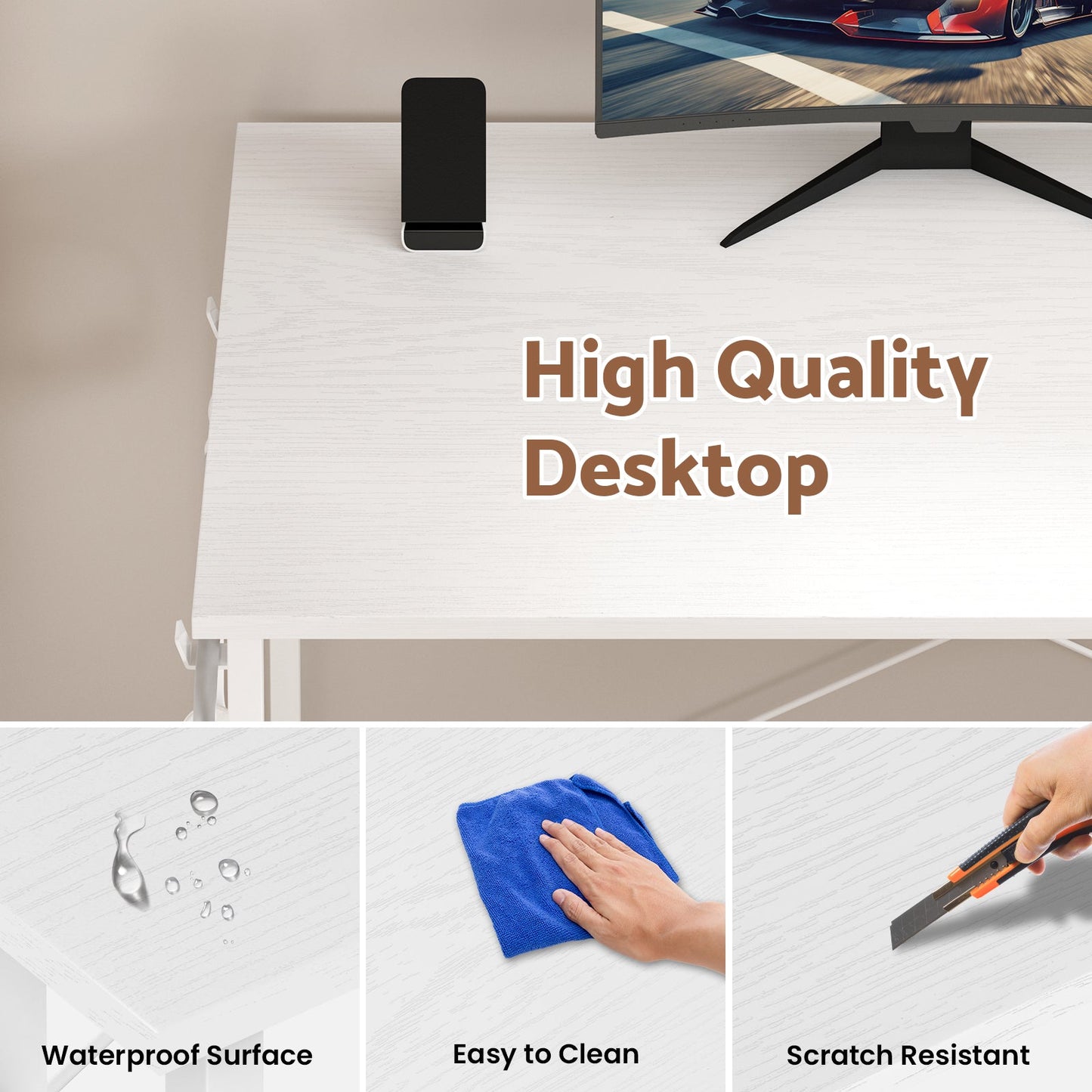 Advwin 110cm L Shaped Computer Desk