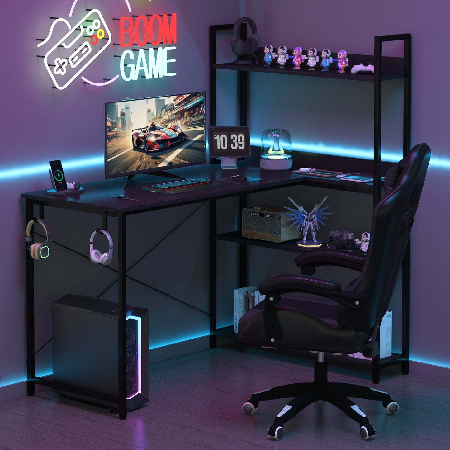Advwin 110cm L Shaped Computer Desk