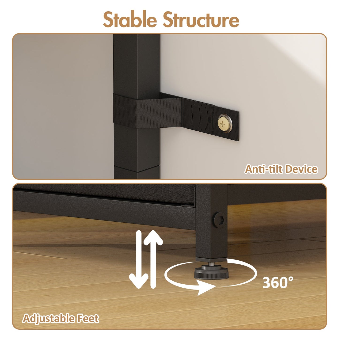 Advwin LED Narrow Bedside Table with Charging Station
