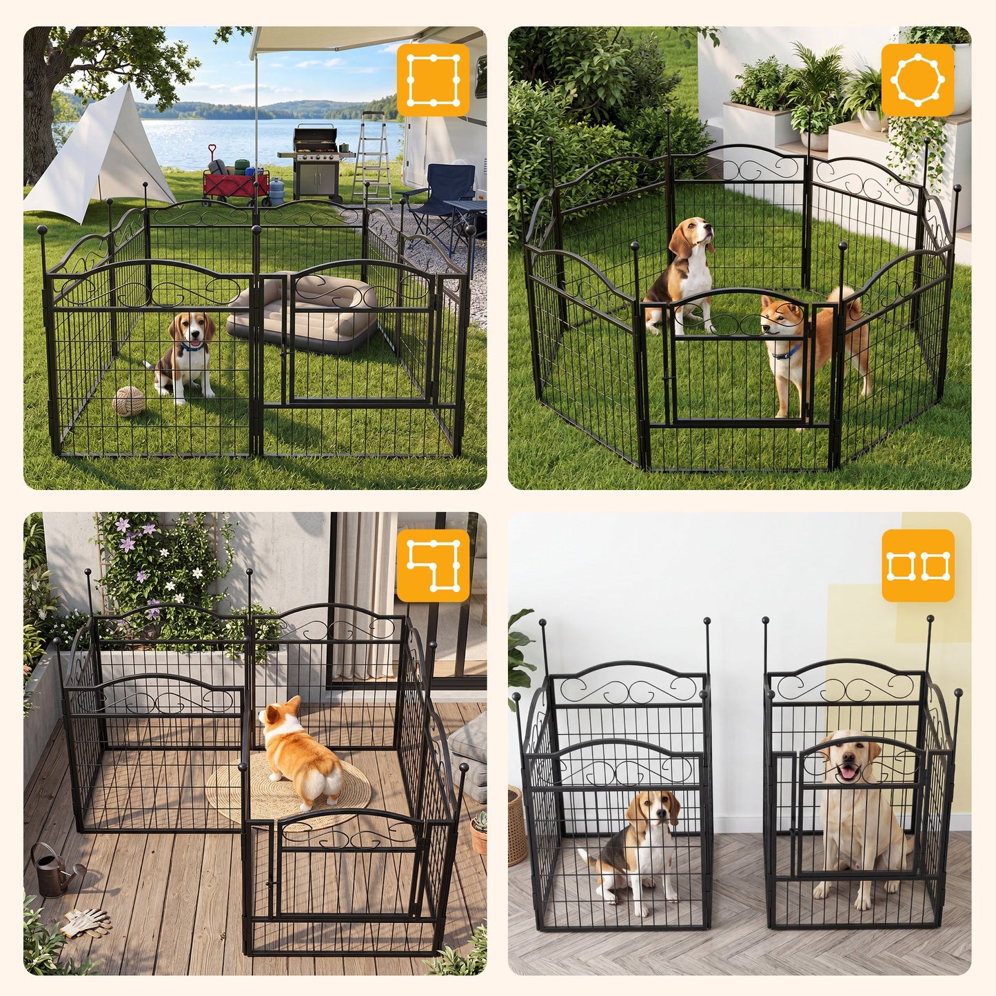 Advwin 8-Panel Outdoor Dog Playpen with Door
