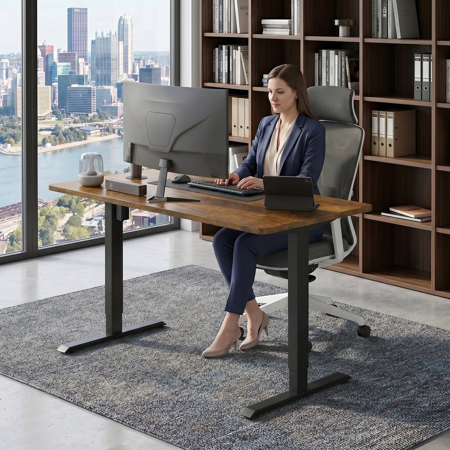 Advwin 120x60cm Electric Standing Desk Height Adjustable