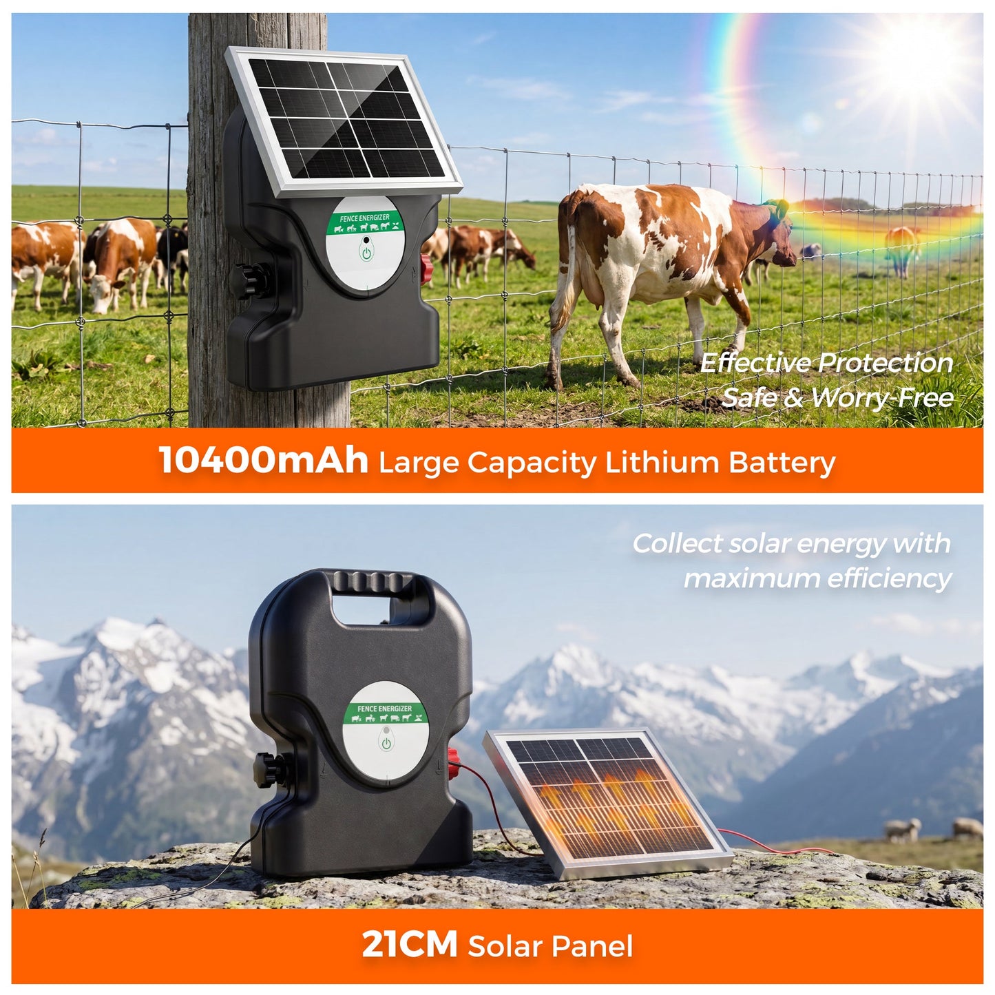 Advwin 15km Solar Electric Fence Energiser Charger