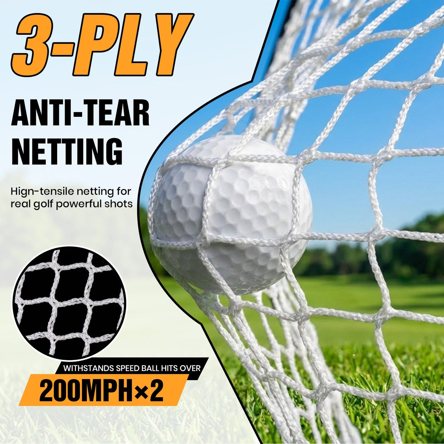 Advwin 10 x 8 FT Golf Practice Net w/ Automatic Ball Return